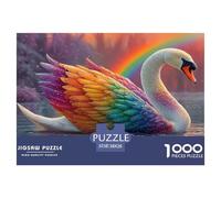 Impossible Puzzle 1000 Piezas - Beautiful Cisne, Cisne in The Lake, Rompecabezas Desafiante, para Toda La Familia, 38x26cm/1000pcs