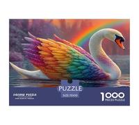 Impossible Puzzle 1000 Piezas - Beautiful Cisne, Cisne in The Lake, Rompecabezas Desafiante, para Toda La Familia, 70x50cm/1000pcs