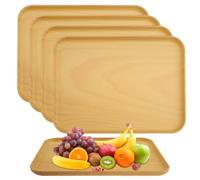 imposyu 5 Piezas Bandejas de Cocina Plastico Reutilizable Bandejas Plastico Rectangular Bandejas para Servir Comida para Cocina Restaurantes Fiestas Hotel (30,5 × 22cm, Amarillo)