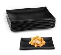 imposyu 6 piezas Platos Negros Rectangulares de Postre 22,7x15,5x2,2cm Plato Rectangular Platos Pequeños para Aperitivos, Sushi, Postres, Pasteles