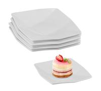 imposyu 6pz Platos de Porcelana para Entrantes Pequeños Cuadrados Platos Blancos 13,8 x 13,8cm Plato Rectangular para Postres, Pasteles, Entrantes, Buffet, Tapas, etc