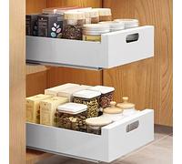 IMPREC Almacenamiento Deslizante Debajo, Estante De Almacenamiento Deslizante For Debajo del Fregadero De 2 Niveles Estantes De Almacenamiento De Cajón Deslizante (Color : Bianco, Size : 35x43x9cm)