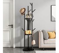 IMPREC Colgador De Piso, Percha Vertical Moderna Percha De Entrada Independiente No Es Fácil De Deformar Capacidad De Carga Más Fuerte No Es Fácil Sacudir La Ropa (Color : Black-A)