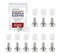 IMPRESA Piezas de repuesto de cama para piezas IKEA #102267 y #105163 10 tornillos y 10 fundas para piezas de cama IKEA MALM, para HEMNES IKEA, para SONGESAND y más kit para piezas de repuesto IKEA