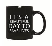 Impresa Tazas Una divertida enfermera doctora celebrará el hermoso día de salvar vidas Taza de Cerámica Novedad Taza de Desayuno para Hombre Café y Té 330ml