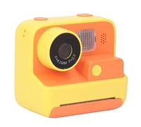Impresin instantnea de cmara para nios, cmara digital con doble lente delantera trasera para nios, de impresin instantnea con cordn para nias, (amarillo claro