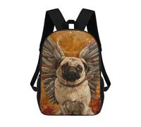 Impresión 3D Angel Pug with Wings Art Print Mochilas Escolares Para Niños De 17 Pulgadas, Mochilas Para Libros Para Niños, Mochila De Gran Capacidad, Mochila De Viaje, Mochilas De Uso Diario