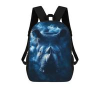 Impresión 3D Blue Rhino Portrait with Cloud Background Mochilas Escolares Para Niños De 17 Pulgadas, Mochilas Para Libros Para Niños, Mochila De Gran Capacidad, Mochila De Viaje, Mochilas De Uso Diari