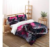 Impresión 3D Caballero Crimson Juego De Ropa De Cama Infantil/Juvenil 3 Piezas Microfibra 2 Fundas De Almohad Suave con Cremallera De Double(200x200cm)