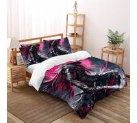 Impresión 3D Caballero Crimson Juego De Ropa De Cama Niños 3 Piezas De Tacto Extra Suave 2 Fundas De Almohad Suave con Cremallera De Double(200x200cm)