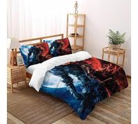 Impresión 3D Caballero de la Luna Sangrienta Juego De Ropa De Cama Niños 3 Piezas De Microfibra 2 Fundas De Almohad Suave con Cremallera De King（220x240cm）
