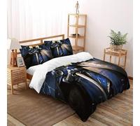 Impresión 3D Caballero de la Luz de la Luna Juego De Ropa De Cama Juvenil 3 Piezas Moderna 2 Fundas De Almohad Suave con Cremallera De Double（200x200cm）