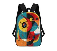 Impresión 3D Celestial Mechanics - Modern Cosmic Geometry in Cyan, Gold, And Vermillion Mochilas Escolares Para Niños Mochilas Para Libros De Gran Capacidad Mochila De Viaje Mochilas De Día 17inch