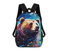 Impresión 3D Colorful Bear Painting Artwork-1 Mochilas Escolares Para Niños De 17 Pulgadas, Mochilas Para Libros Para Niños, Mochila De Gran Capacidad, Mochila De Viaje, Mochilas De Uso Diario