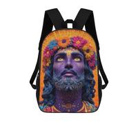 Impresión 3D Colorful Floral Crown Portrait Mochilas Escolares Para Niños De 17 Pulgadas, Mochilas Para Libros Para Niños, Mochila De Gran Capacidad, Mochila De Viaje, Mochilas De Uso Diario