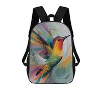 Impresión 3D Colorful Hummingbird Art Print-4 Mochilas Escolares Para Niños De 17 Pulgadas, Mochilas Para Libros Para Niños, Mochila De Gran Capacidad, Mochila De Viaje, Mochilas De Uso Diario