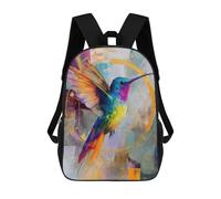 Impresión 3D Colorful Hummingbird Painting-1 Mochilas Escolares Para Niños De 17 Pulgadas, Mochilas Para Libros Para Niños, Mochila De Gran Capacidad, Mochila De Viaje, Mochilas De Uso Diario
