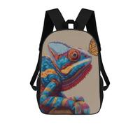 Impresión 3D Colorful Lizard with Butterfly Mochilas Escolares Para Niños De 17 Pulgadas, Mochilas Para Libros Para Niños, Mochila De Gran Capacidad, Mochila De Viaje, Mochilas De Uso Diario