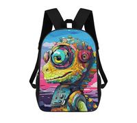 Impresión 3D Colorful Robot Lizard Art Print Mochilas Escolares Para Niños De 17 Pulgadas, Mochilas Para Libros Para Niños, Mochila De Gran Capacidad, Mochila De Viaje, Mochilas De Uso Diario