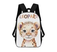 Impresión 3D Cute Leopard Watercolor Nursery Mochilas Escolares Para Niños De 17 Pulgadas, Mochilas Para Libros Para Niños, Mochila De Gran Capacidad, Mochila De Viaje, Mochilas De Uso Diario