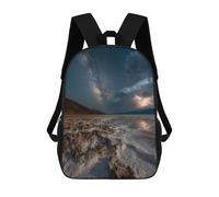 Impresión 3D Desert Night Sky with Lightning Mochilas Escolares Para Niños De 17 Pulgadas, Mochilas Para Libros Para Niños, Mochila De Gran Capacidad, Mochila De Viaje, Mochilas De Uso Diario