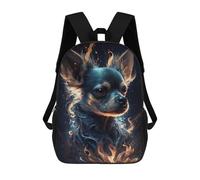 Impresión 3D Flaming Chihuahua Art Print -1 Mochilas Escolares Para Niños De 17 Pulgadas, Mochilas Para Libros Para Niños, Mochila De Gran Capacidad, Mochila De Viaje, Mochilas De Uso Diario