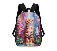 Impresión 3D Floral Fantasy Kitten Art Print Mochilas Escolares Para Niños De 17 Pulgadas, Mochilas Para Libros Para Niños, Mochila De Gran Capacidad, Mochila De Viaje, Mochilas De Uso Diario