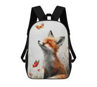 Impresión 3D Fox And Butterfly Mochilas Escolares Para Niños De 17 Pulgadas, Mochilas Para Libros Para Niños, Mochila De Gran Capacidad, Mochila De Viaje, Mochilas De Uso Diario