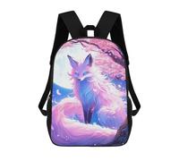 Impresión 3D Fox Under Cherry Blossom Tree Mochilas Escolares Para Niños De 17 Pulgadas, Mochilas Para Libros Para Niños, Mochila De Gran Capacidad, Mochila De Viaje, Mochilas De Uso Diario