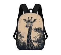 Impresión 3D Giraffe Portrait in Sepia Tones Mochilas Escolares Para Niños De 17 Pulgadas, Mochilas Para Libros Para Niños, Mochila De Gran Capacidad, Mochila De Viaje, Mochilas De Uso Diario