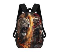 Impresión 3D Gladiator Vs. Lion Epic Battle -1 Mochilas Escolares Para Niños De 17 Pulgadas, Mochilas Para Libros Para Niños, Mochila De Gran Capacidad, Mochila De Viaje, Mochilas De Uso Diario