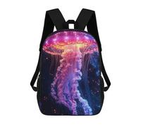 Impresión 3D Glowing Jellyfish in Deep Space Mochilas Escolares Para Niños De 17 Pulgadas, Mochilas Para Libros Para Niños, Mochila De Gran Capacidad, Mochila De Viaje, Mochilas De Uso Diario