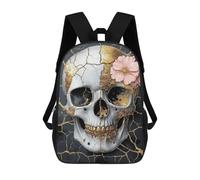 Impresión 3D Gothic Skull with Flowers Art Print Mochilas Escolares Para Niños De 17 Pulgadas, Mochilas Para Libros Para Niños, Mochila De Gran Capacidad, Mochila De Viaje, Mochilas De Uso Diario