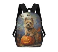 Impresión 3D Halloween Pumpkin Dog Art Print-1 Mochilas Escolares Para Niños De 17 Pulgadas, Mochilas Para Libros Para Niños, Mochila De Gran Capacidad, Mochila De Viaje, Mochilas De Uso Diario