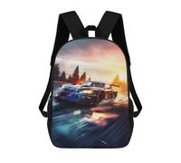 Impresión 3D High-Speed Racing Car Sunset Mochilas Escolares Para Niños De 17 Pulgadas, Mochilas Para Libros Para Niños, Mochila De Gran Capacidad, Mochila De Viaje, Mochilas De Uso Diario