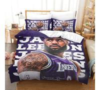 Impresión 3D Lebron James Juego De Ropa De Cama con Cierre De Cremallera Funda De Almohada Juego De Funda De Edredón Microfibra Single（140x200cm）