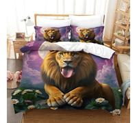 Impresión 3D Majestic20León20in20full20glory20occupying20the20center20of20the20composition20showcasin Juego De Cama De Con Cierre De Cremallera Funda De Almohada Juego De Funda De Edredón Microfibra S