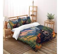 Impresión 3D Montaña Express Juego De Ropa De Cama Infantil/Juvenil 3 Piezas Microfibra 2 Fundas De Almohad Suave con Cremallera De King（220x240cm）