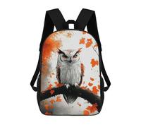 Impresión 3D Owl Perched on Branch with Orange Leaves Mochilas Escolares Para Niños De 17 Pulgadas, Mochilas Para Libros Para Niños, Mochila De Gran Capacidad, Mochila De Viaje, Mochilas De Uso Diario