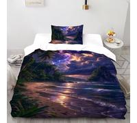 Impresión 3D Paraíso tormentoso Juego De Ropa De Cama Niñas 2 Piezas Microfibra 1 Fundas De Almohad Suave con Cremallera De Single（135x200cm）
