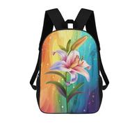 Impresión 3D Rainbow Lily Flower Art Print Mochilas Escolares Para Niños De 17 Pulgadas, Mochilas Para Libros Para Niños, Mochila De Gran Capacidad, Mochila De Viaje, Mochilas De Uso Diario