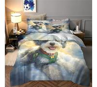 Impresión 3D Shih Tzu Juego De Cama De con Cierre De Cremallera Funda De Almohada Juego De Funda De Edredón Microfibra King（220x240cm）