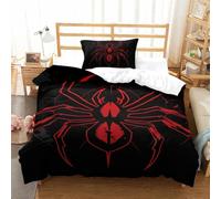 Impresión 3D Spider Juego De Ropa De Cama con Cierre De Cremallera Funda De Almohada Juego De Funda De Edredón Microfibra Single（135x200cm）