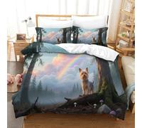 Impresión 3D Terrier de Yorkshire Juego De Cama De con Cierre De Cremallera Funda De Almohada Funda De Edredón Microfibra Super King(260x220cm)