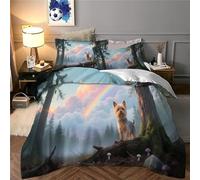 Impresión 3D Terrier de Yorkshire Juego De Cama De con Cierre De Cremallera Funda De Almohada Juego De Funda De Edredón Microfibra Double(200x200cm)