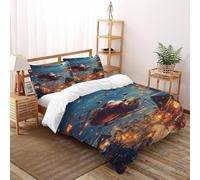 Impresión 3DPaseo de Santa ClausJuego De Ropa De Cama Niñas 3 Piezas Microfibra 2 Fundas De Almohad Suave con Cremallera De Super King（260x220cm）