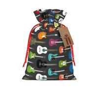 Impresión acústica en color y guitarras de 4.7 x 6.9 pulgadas en bolsa de Navidad con cordón y bonita etiqueta kraft, se adapta a regalos y artículos pequeños diarios