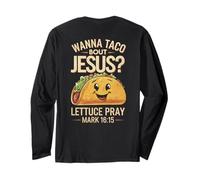 IMPRESIÓN AL Dorso DE Lechuga del Cinco DE Mayo Wanna Taco Bout Jesus Manga Larga