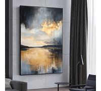 Impresión artística abstracta moderna en lienzo, estilo art déco victoriano vintage, decoración de pared blanca para sala de estar, dormitorio y aula (40 x 60 cm)