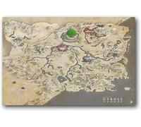 Impresión Artística De La Obra De Arte "Breath Of The Wild Hyrule World Map", Lienzo, Póster De Pared, Decoración Del Hogar, 50X70 Cm, Sin Marco